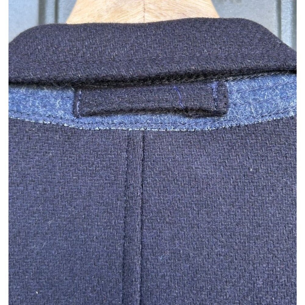 Vane Men's Navy Wool Herringbone 2 Button Blazer Size 44R Fall Winter Classic - Picture 8 of 12